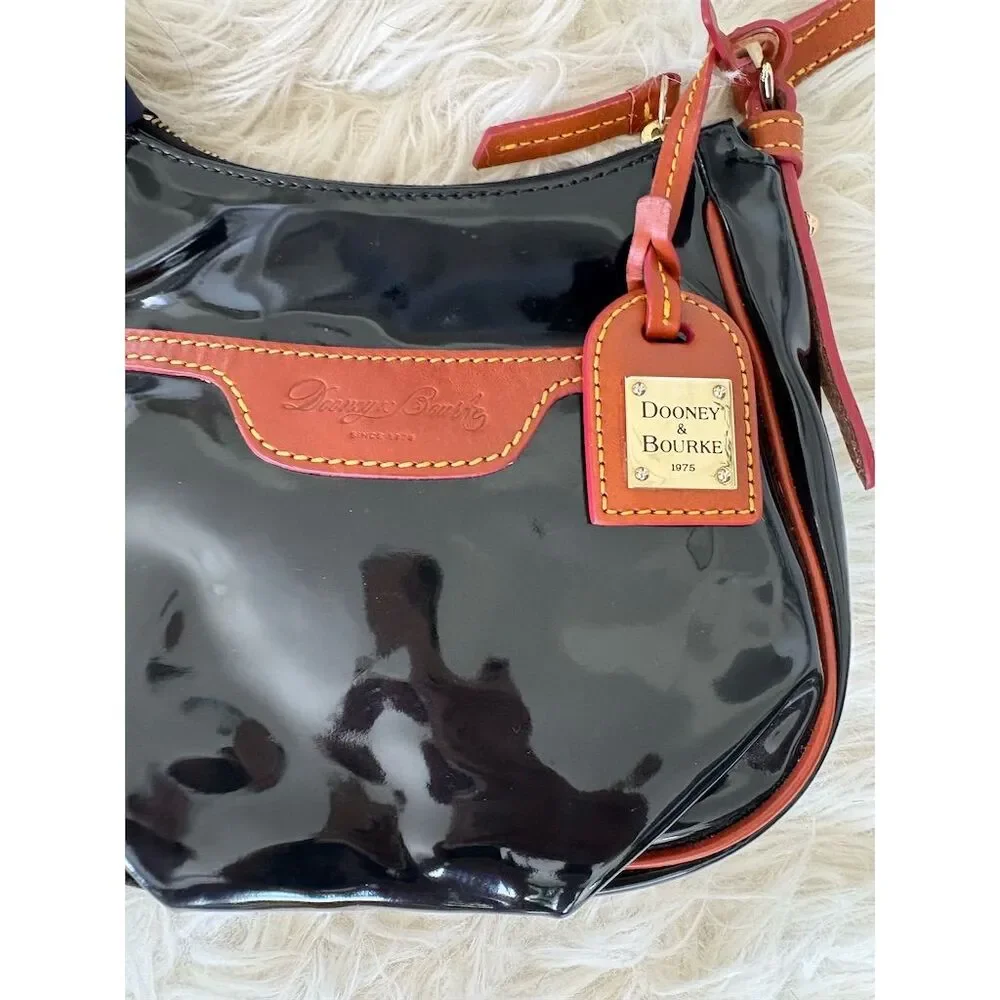 Dooney & Bourke Mini Margot Crossbody Bag Black/Tan Leather Women's New with Tag - Picture 2 of 10